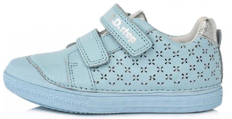D.d.step S049-692B sky blue dívčí celoroční kožená obuv