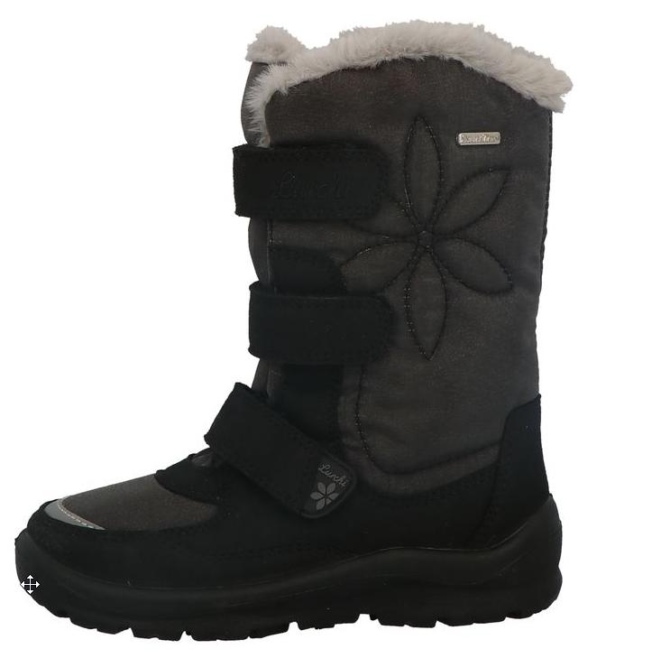 Lurchi 63L1073009BLACK black dívčí zimní boty s membránou Sympatex
