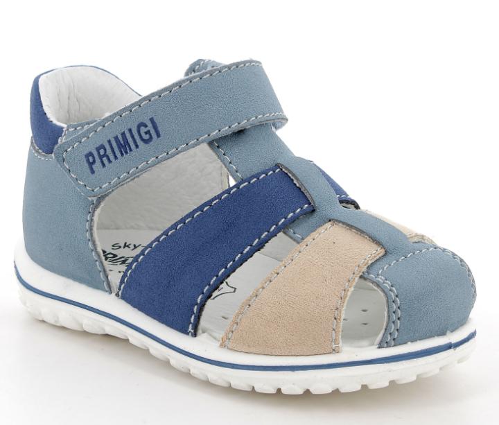 Primigi 7864688 LIGHT BLUE-BEIGE-BLUETTE chlapecký kožený letní sandál