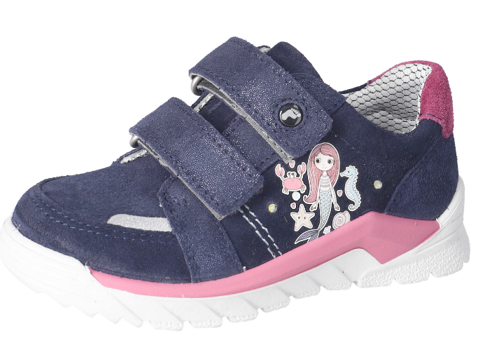 RICOSTA  4700503/180 BOBI nautic-fuchsia dívčí celokožená blikací obuv