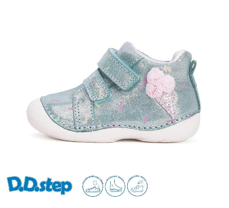 Ddstep S015-51219 modrá dívčí vycházková celoroční kožená obuv
