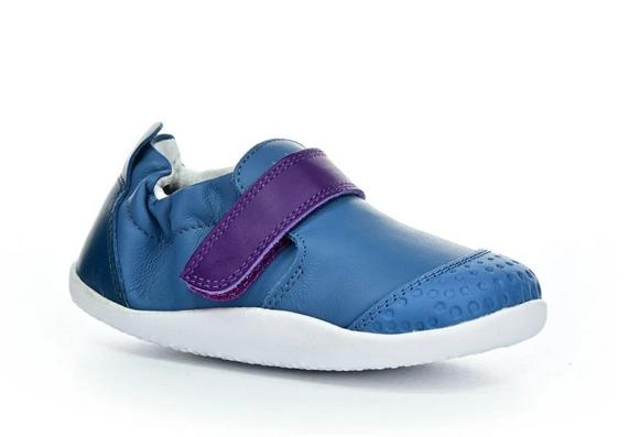 Bobux 501044 Go elemental blue purple dětský kožený capáček