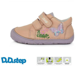 Ddstep S073-25AM pink dívčí celoroční kožená barefoot obuv