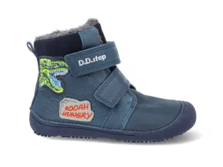 D.d.step W063-968M royal blue chlapecká kožená zimní barefoot obuv