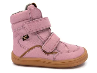 Froddo g3160164-5 pink dívčí kožená zimní barefoot obuv s membránou Froddo tex