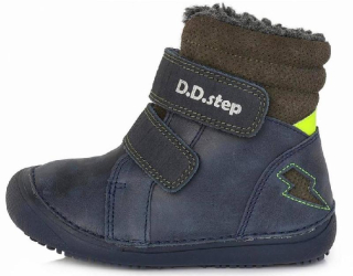 D.d.step W063-829B royal blue chlapecká kožená zimní barefoot obuv