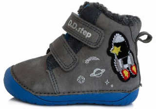 D.d.step W070-252A grey chlapecká kožená zimní barefoot obuv