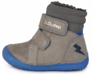 D.d.step W063-829 grey chlapecká kožená zimní barefoot obuv