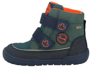 Lurchi 84L0013004NAVY navy-orange chlapecká barefoot zimní obuv s membránou Tex