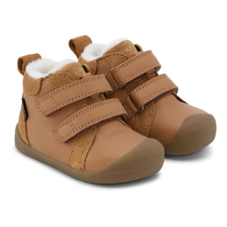 Bundgaard BG303304/245 Bloom TEX Brown Cognac FG chlapecká kožená barefoot zimní obuv s membránou Bundgaard tex