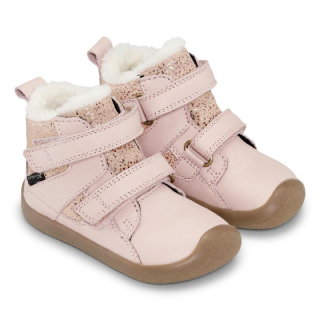 Bundgaard BG303306/788 Willie Strap TEX Rose Rose Gold Stream dívčí zimní barefoot kožená obuv s membránou Bundgaard tex