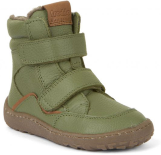 Froddo G3160169-10 olive chlapecká barefoot kožená zimní obuv