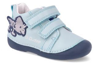 Ddstep S015-372B sky blue chlapecká kožená obuv