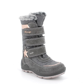 Primigi 6878455 DARK GREY-GREY Dívčí zimní obuv s membránou Gore tex