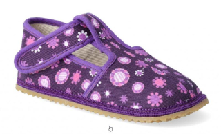 Beda Bf 060010 Violet Flower slim dívčí barefoot přezůvky